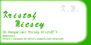 kristof micsey business card